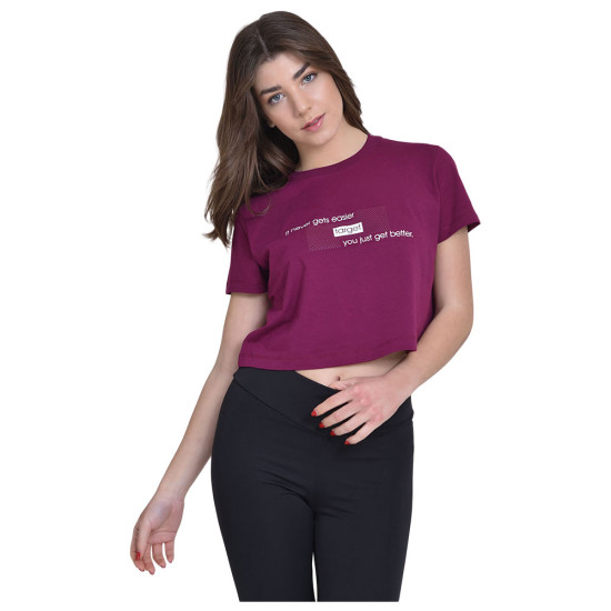 Target Γυναικεία κοντομάνικη μπλούζα Crop Top Single Jersey "Better"